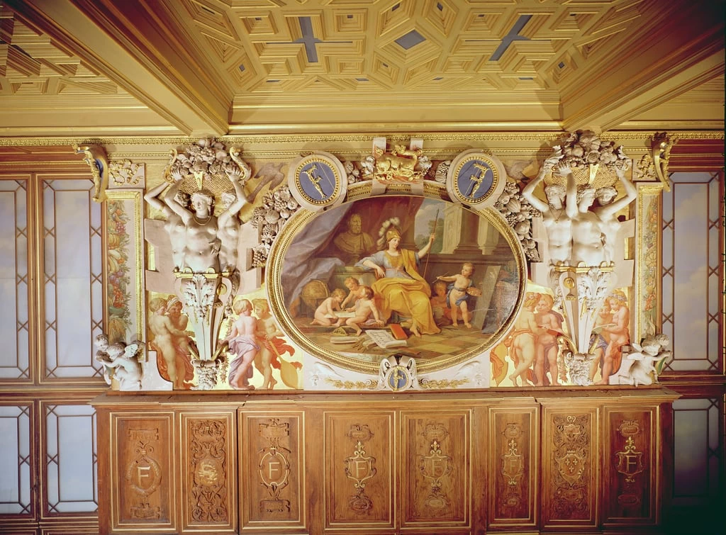 Galerie François I, Affresco raffigurante 'La Nymphe de Fontainebleau' - Castello di Fontainebleau